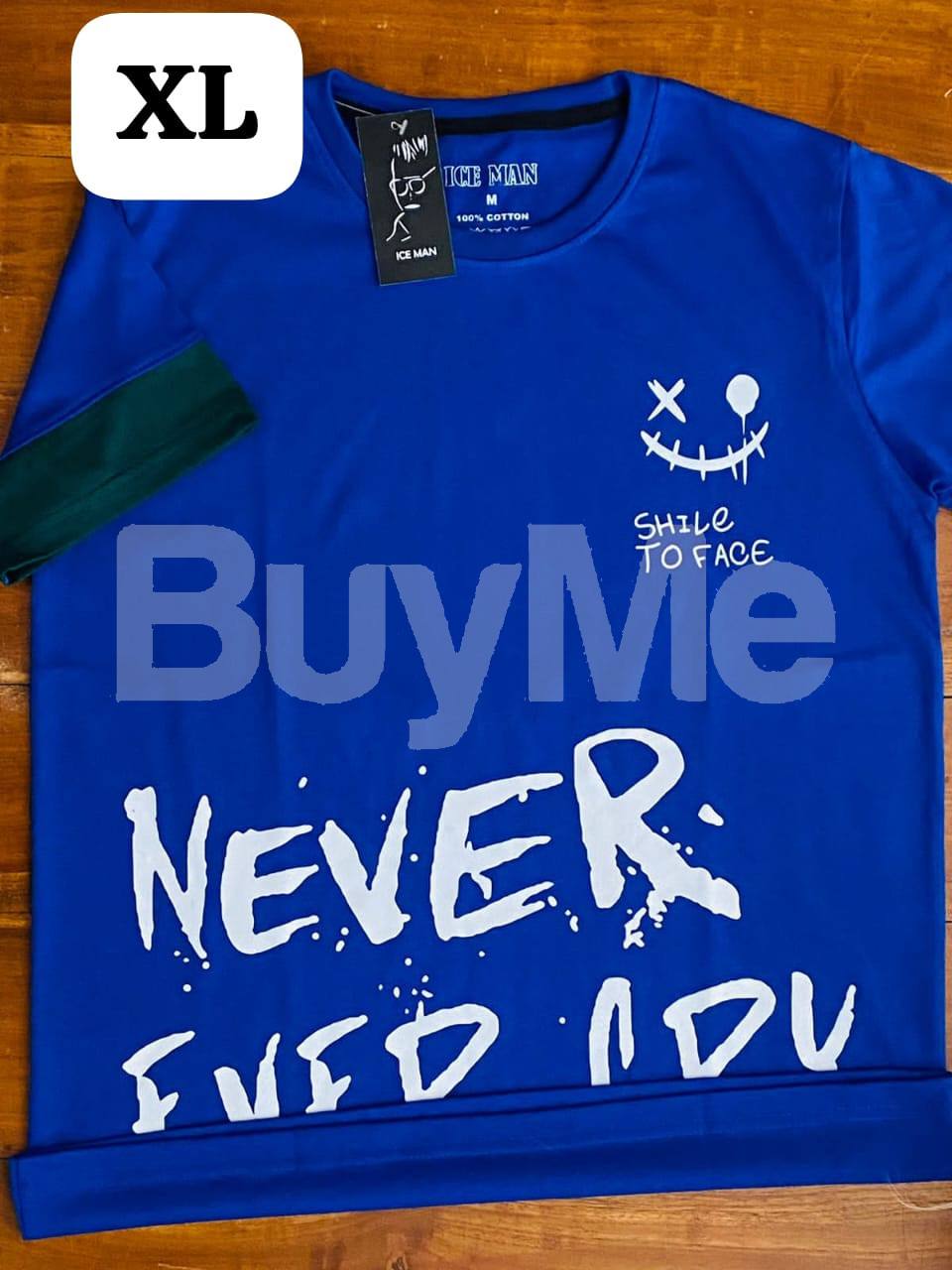 PREMIUM QUALITY COTTON CREW NECK UNISEX T- SHIRT - BLUE