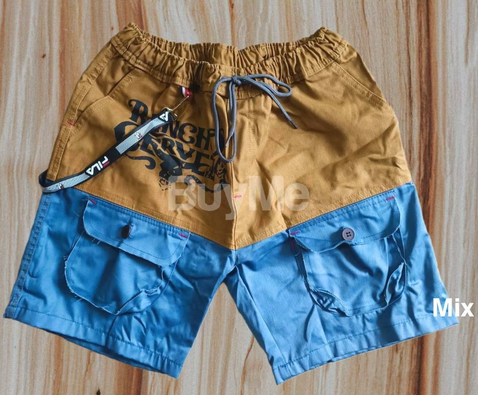 GENTS PRINT AND FRONT POCKET TWO TONE SHORT