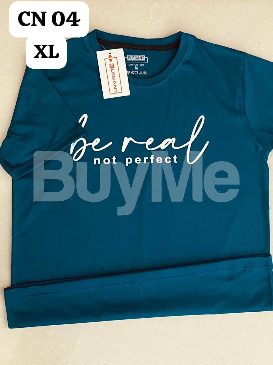 COTTON CREW NECK T-SHIRT - DARK BLUE (UNISEX)