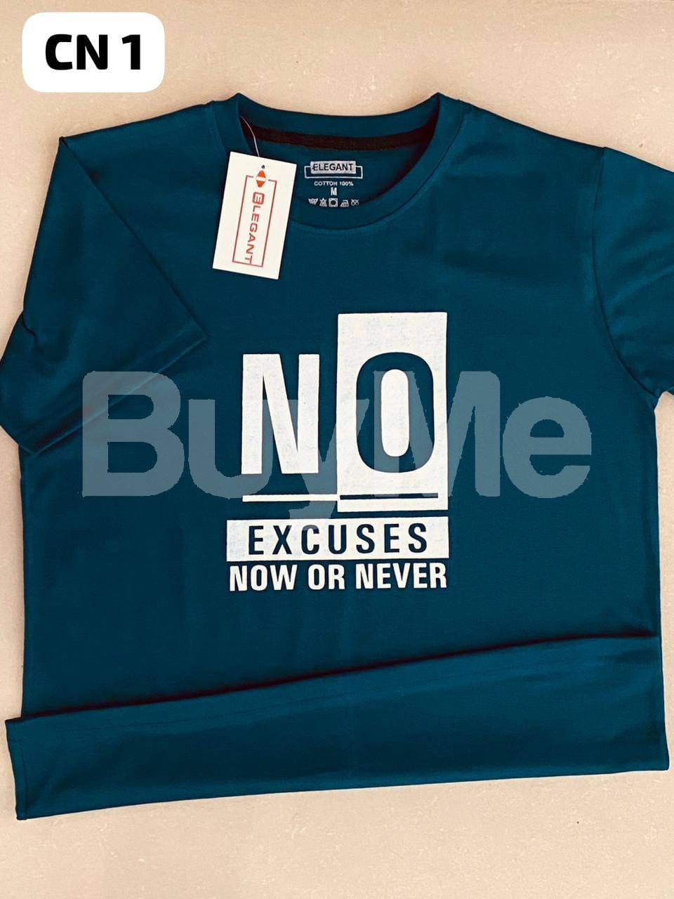 UNISEX COTTON T-SHIRT. NO EXCUSES - DARK BLUE