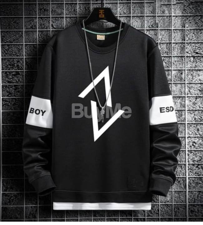 THICK LONG SLEEVED T-SHIRT -BLACK