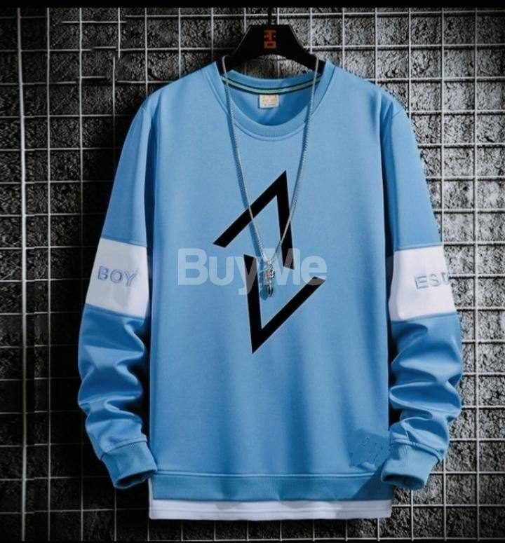 THICK LONG SLEEVED T-SHIRT -LIGHT BLUE