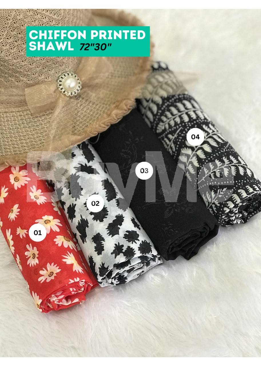 CHIFFON PRINTED SHAWLS 72×30