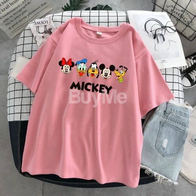 MICKY BAGGY UNISEX T SHIRT - PINK