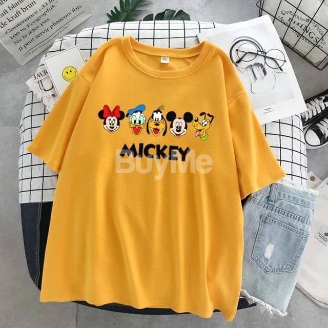 MICKY BAGGY UNISEX T SHIRT - YELLOW