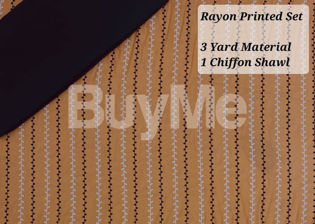 RAYON PRINTED SET - LIGHT BROWN