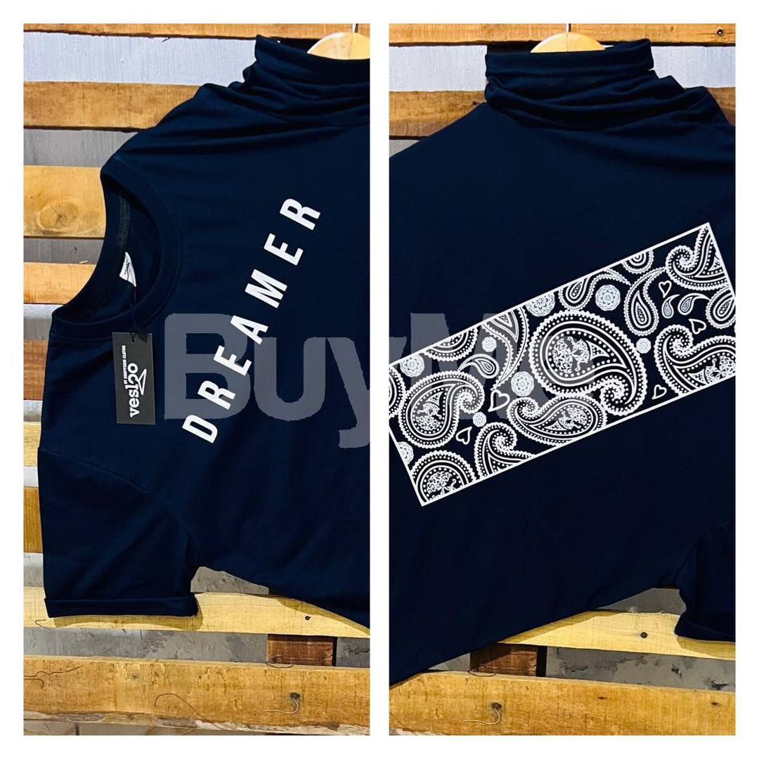 BACK SIDE PRINT T SHIRT - DARK BLUE