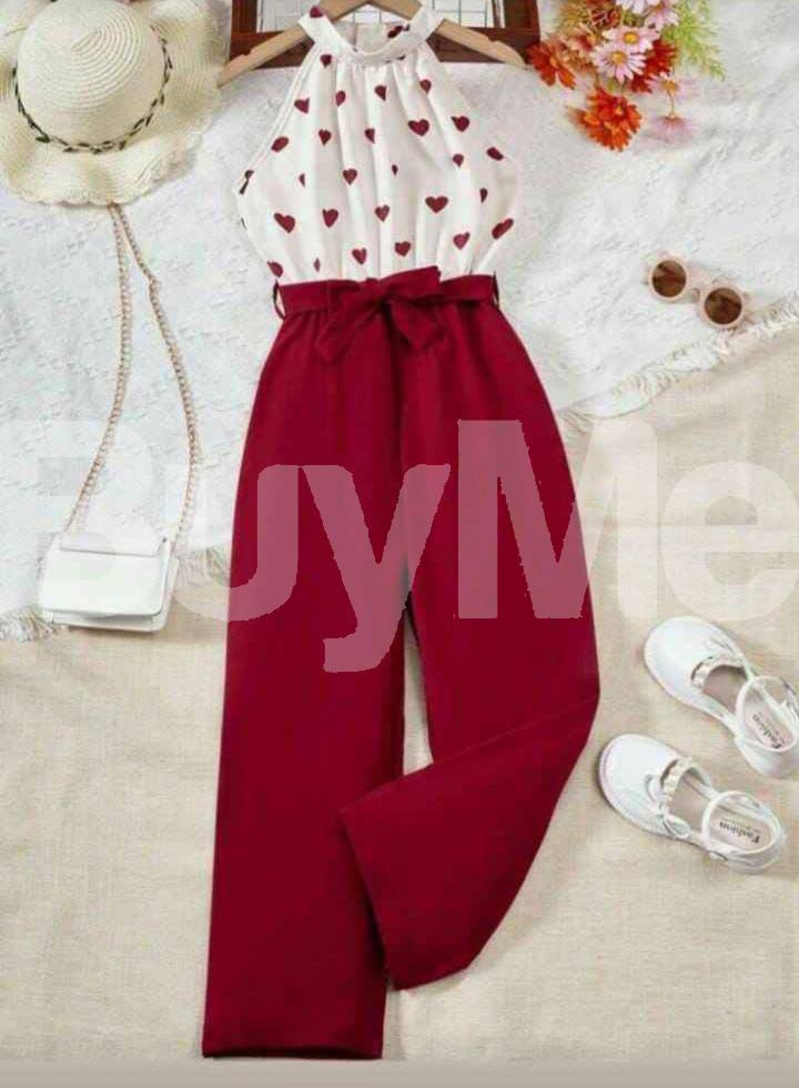 NEW DESIGN JUMPSUIT - RED & WHITE
