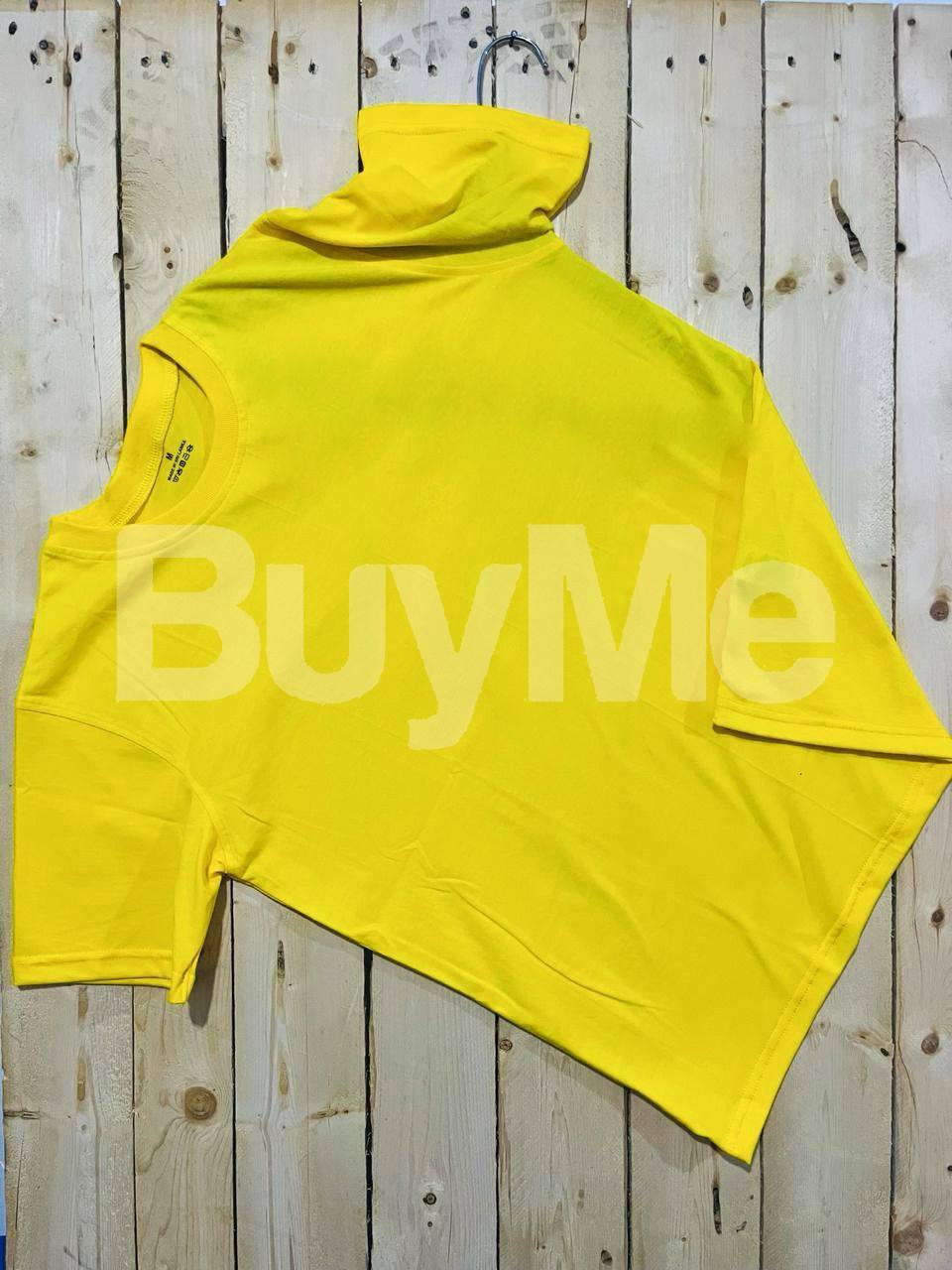 PLAIN UNISEX- CREW NECK T SHIRT - YELLOW