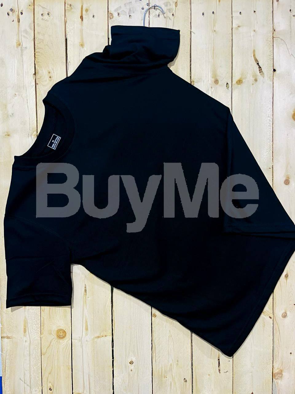 PLAIN UNISEX- CREW NECK T SHIRT - BLACK