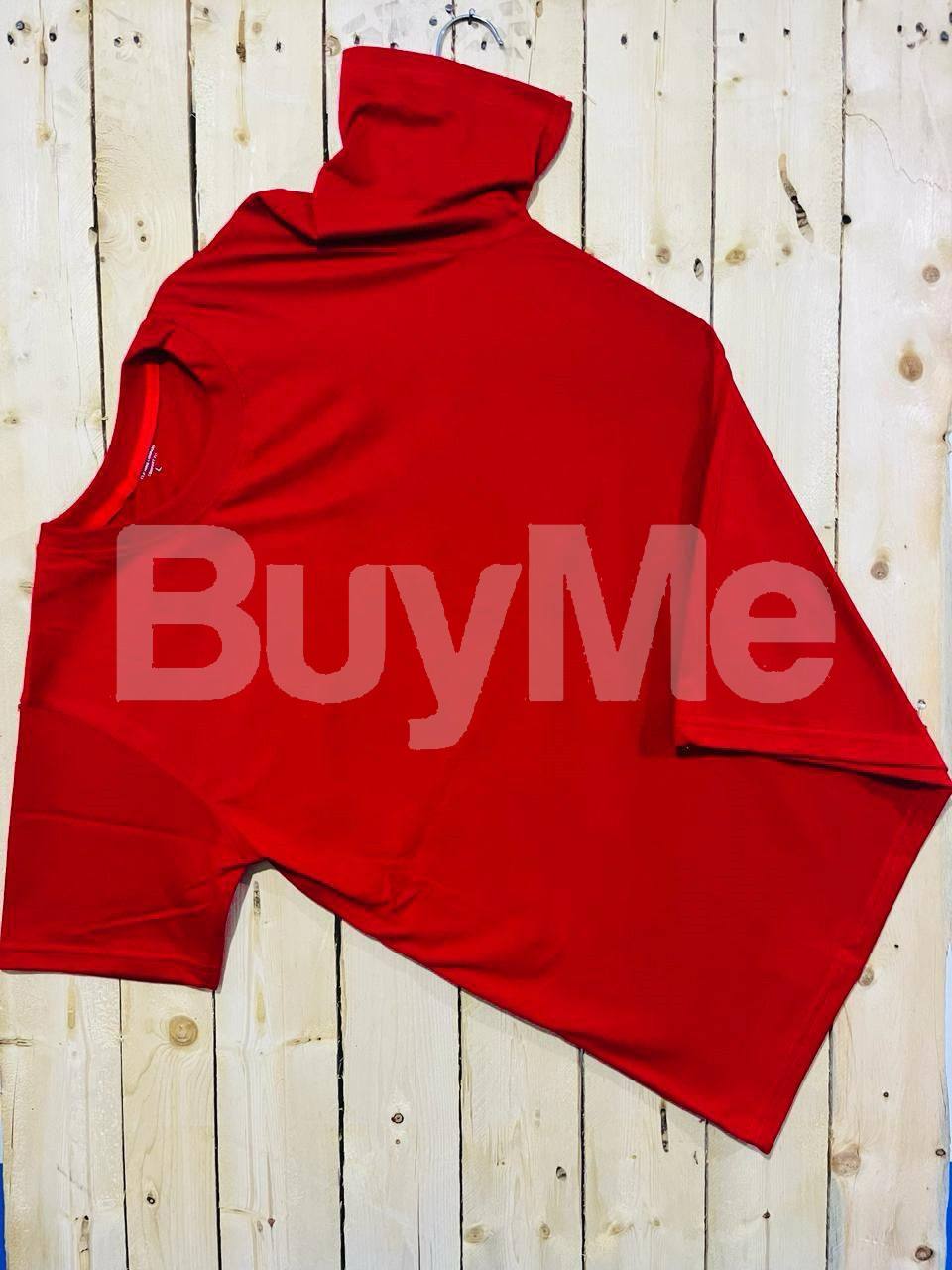 PLAIN UNISEX- CREW NECK T SHIRT - RED