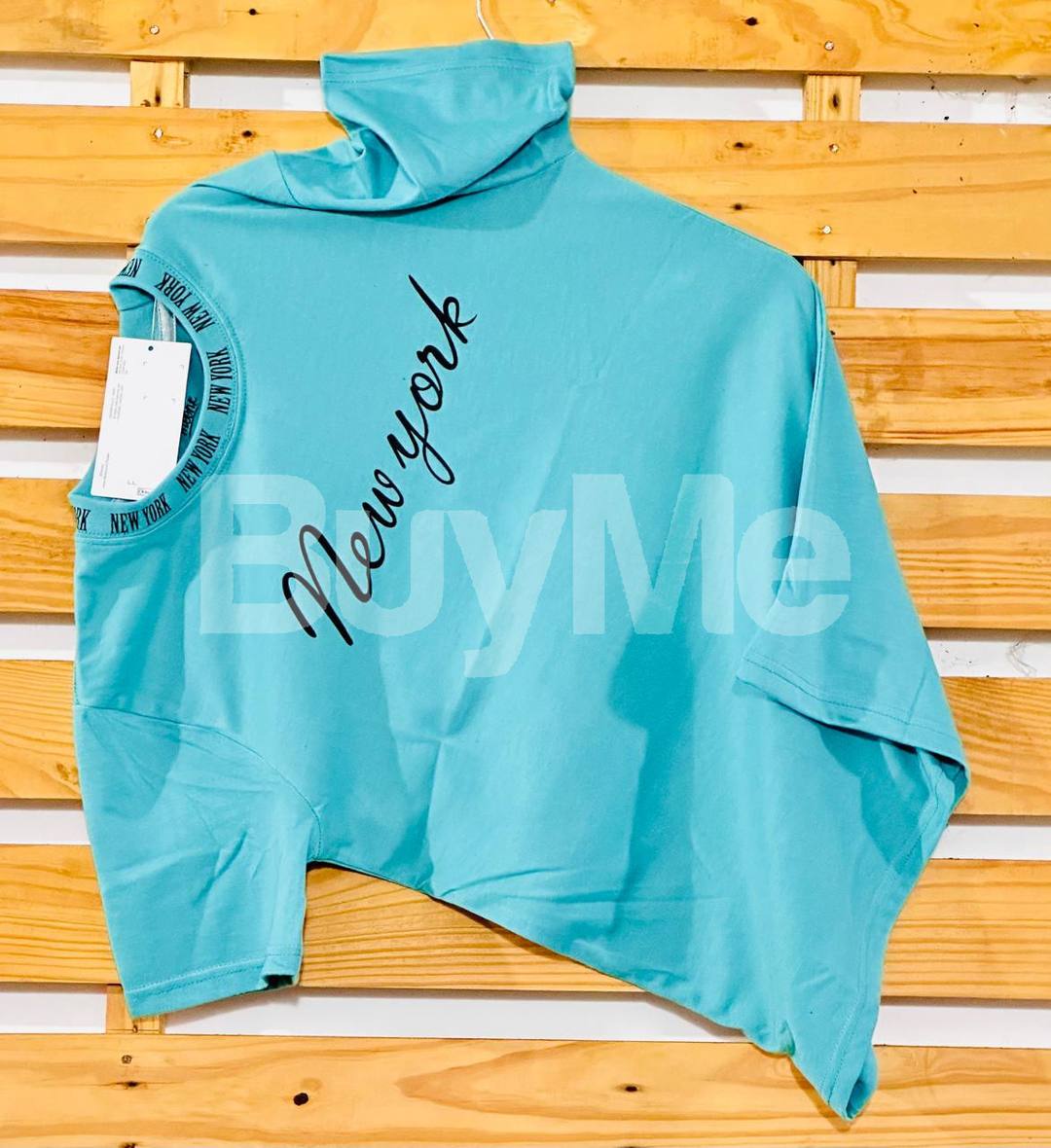 RIB PRINT T SHIRT GSM180 SINGLE GURSY - LIGHT BLUE