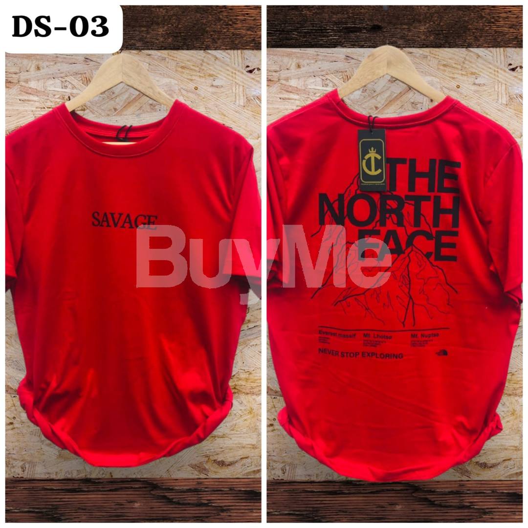 CREW NECK T SHIRT COLLECTION DOUBLE SIDE PRINT - RED