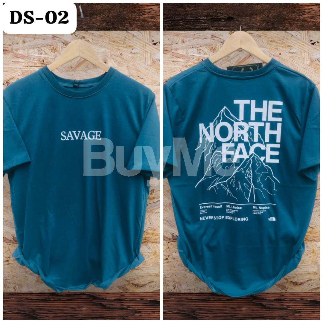 CREW NECK T SHIRT COLLECTION DOUBLE SIDE PRINT - DARK BLUE