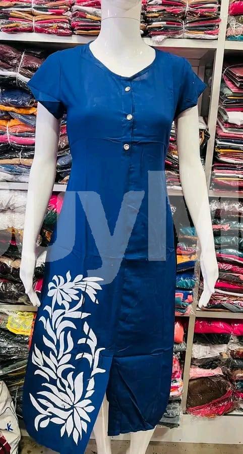 VISCOUS 40,S MATIRIAL LONG FROCKS - BLUE & WHITE