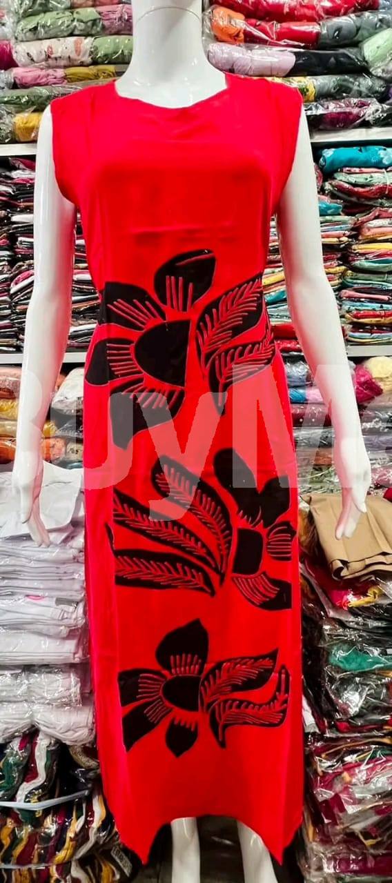 VISCOUS 40,S MATIRIAL LONG FROCKS - RED