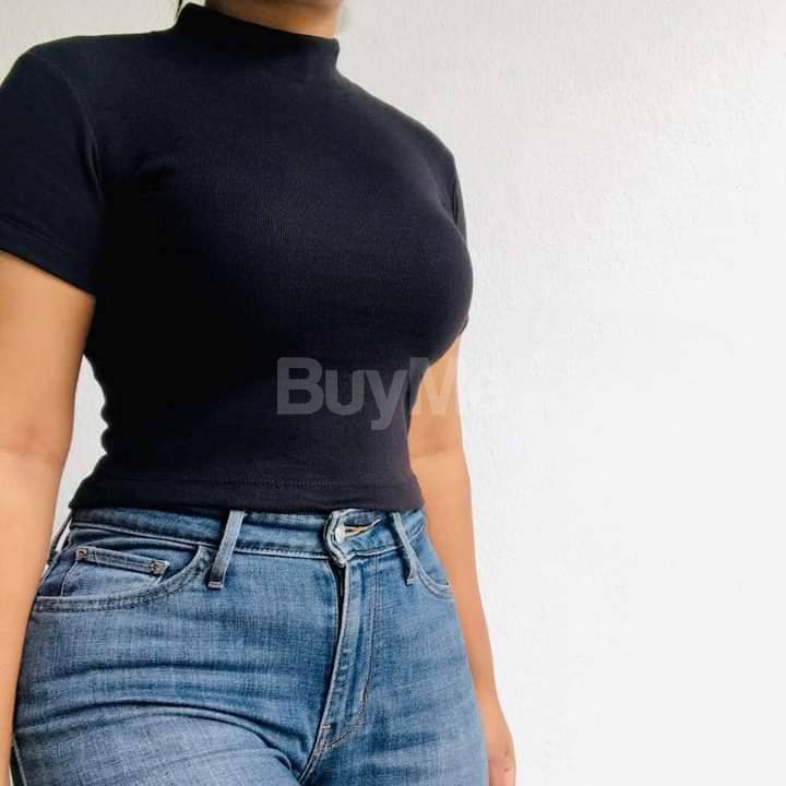 RIB CROPTOP - BLACK
