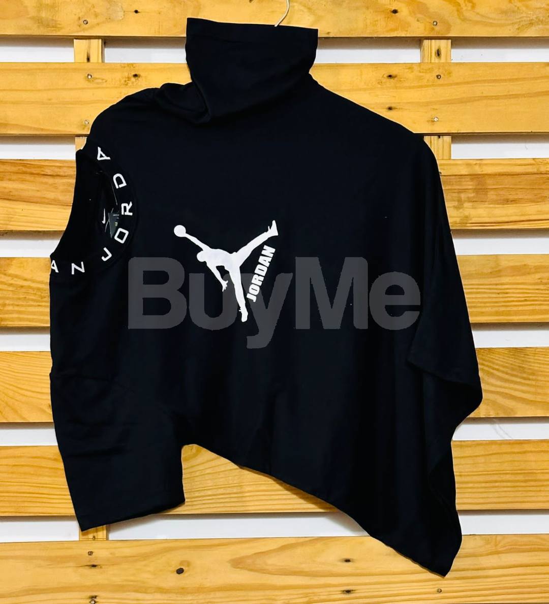 RIB PRINT CREW NECK T SHIRT - BLACK (JORDAN)
