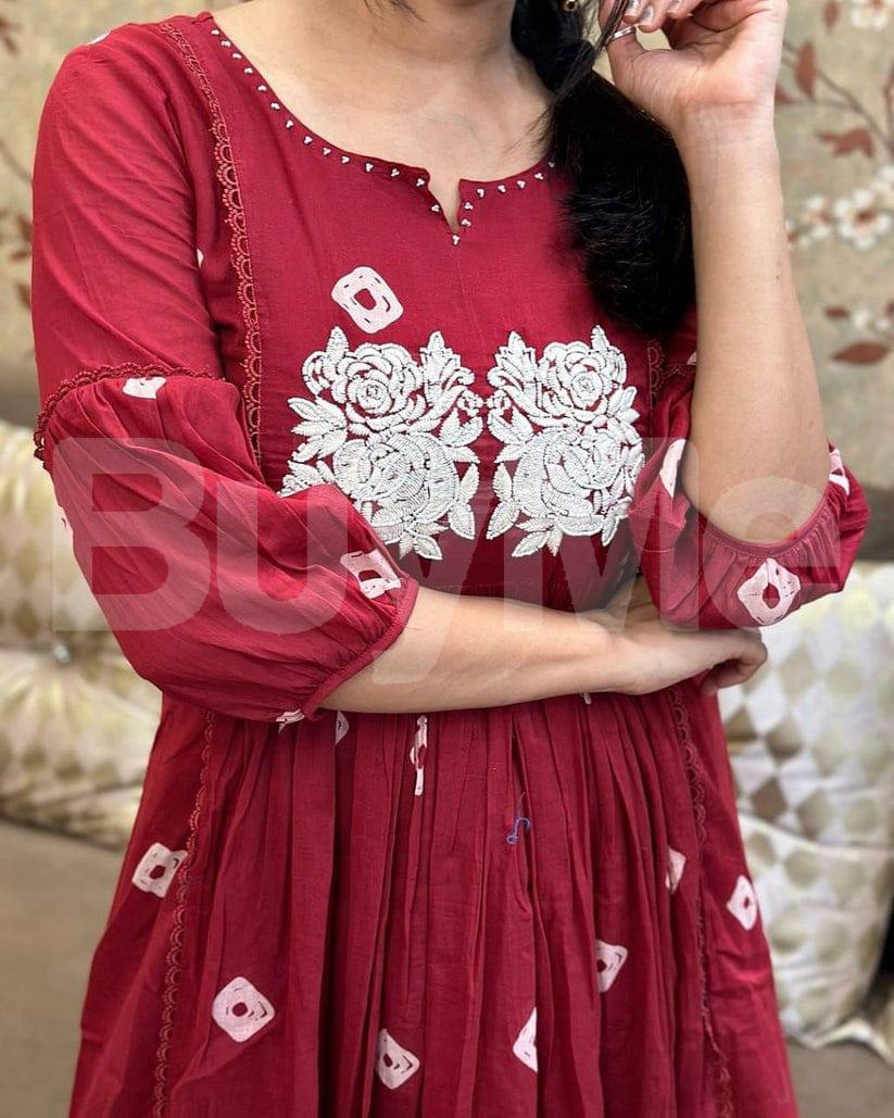 LADIES KURTI FULL KIT - RED