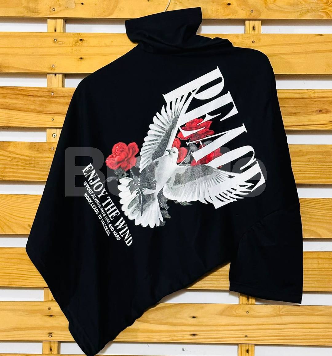 DOUBLE SIDE PRINT CREW NECK TSHIRT - BLACK COLOUR