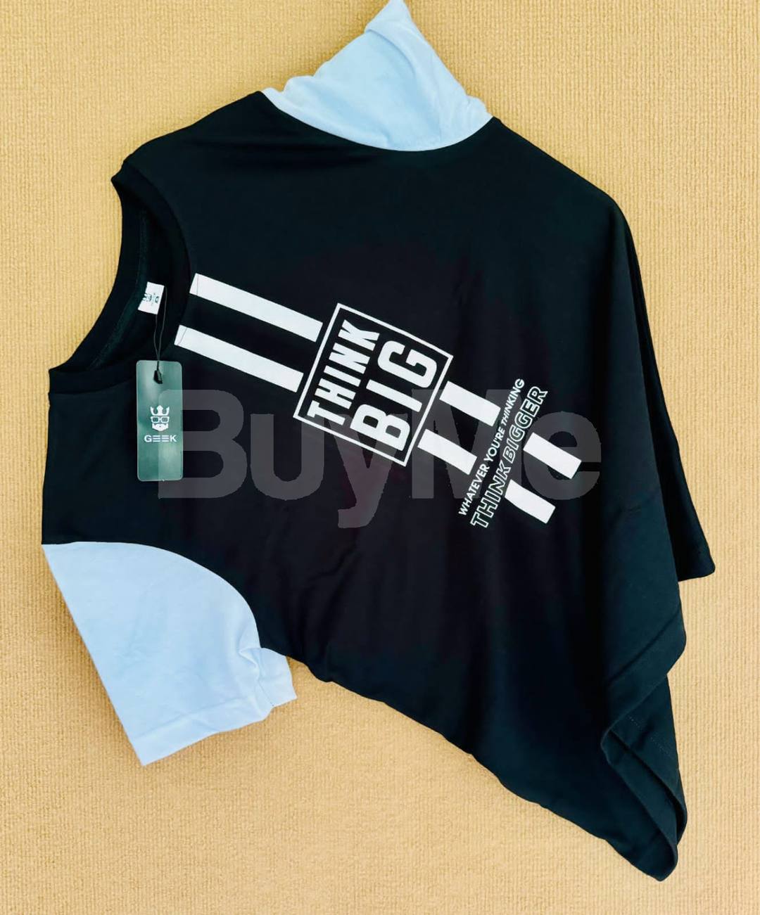 BACK SIDE PRINT NECK T SHIRT - BLACK COLOUR