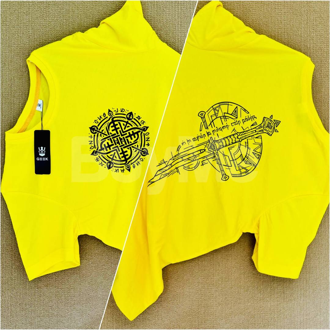BACK SIDE PRINT T SHIRT GSM180 - YELLOW